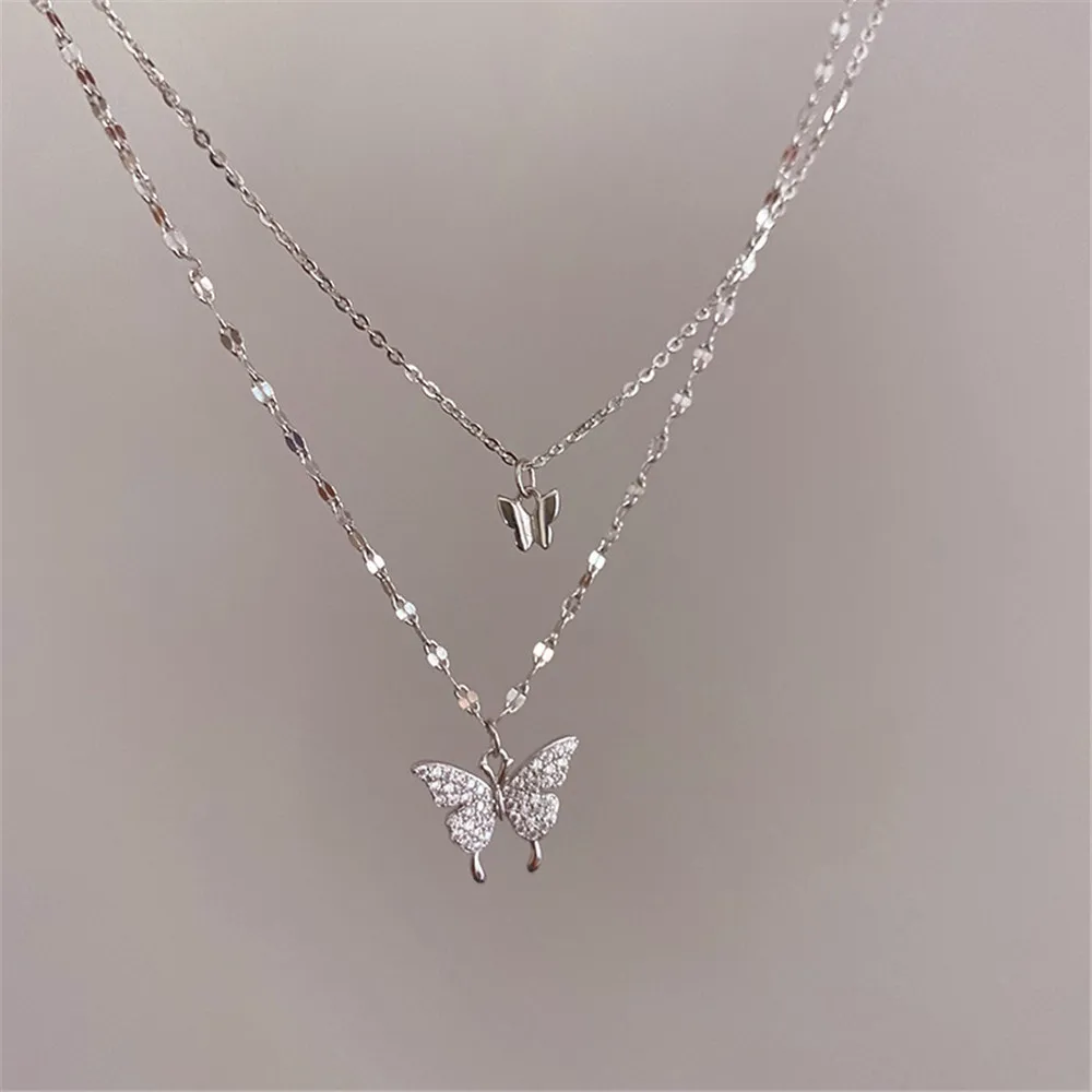 2022 New Korean Fashion Silver Shiny Women Butterfly Necklace Lady Exquisite Double Layer Clavicle Chain Necklace Jewelry Gifts
2022 New Korean Fashion Silver Shiny Women Butterfly Necklace Lady Exquisite Double Layer Clavicle Chain Necklace Jewelry Gifts