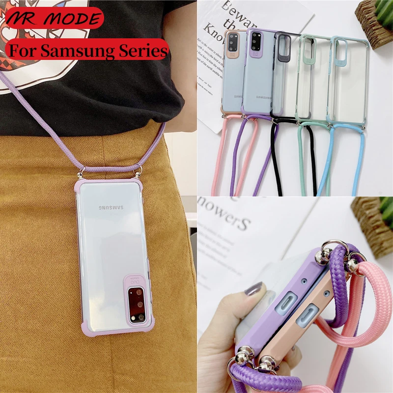 Strap Cord Chain Necklace Lanyard Phone Case For Samsung Galaxy Note 20 S20 Ultra S10 Plus A51 A71 A20E Hang Transparent Cover
Strap Cord Chain Necklace Lanyard Phone Case For Samsung Galaxy Note 20 S20 Ultra S10 Plus A51 A71 A20E Hang Transparent Cover