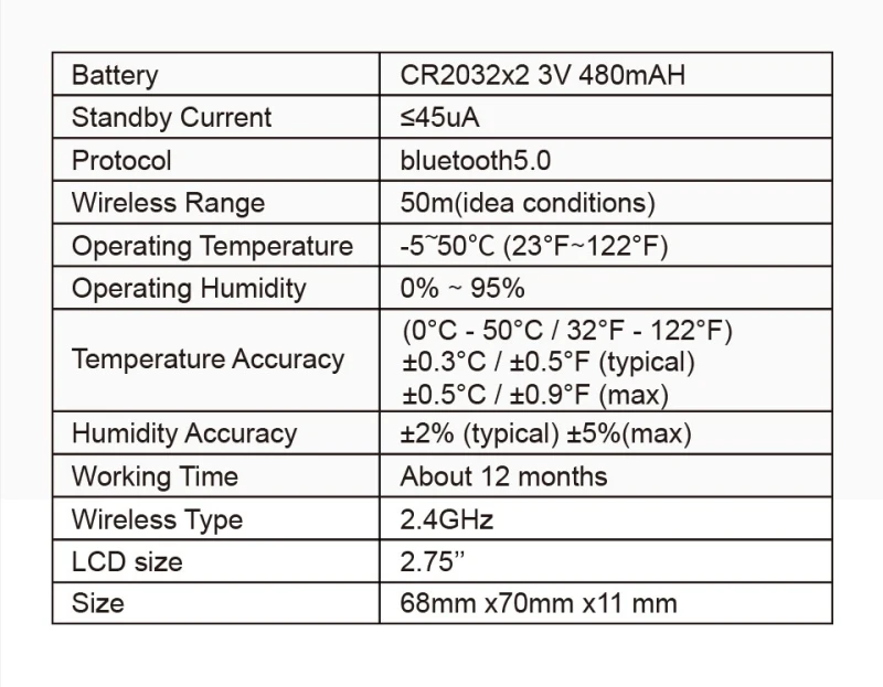 New LCD Screen Display Bluetooth 5.0 Wireless Thermometer Hygrometer Indoor Outdoor Temperature Humidity Meter SensorPro APP
New LCD Screen Display Bluetooth 5.0 Wireless Thermometer Hygrometer Indoor Outdoor Temperature Humidity Meter SensorPro APP