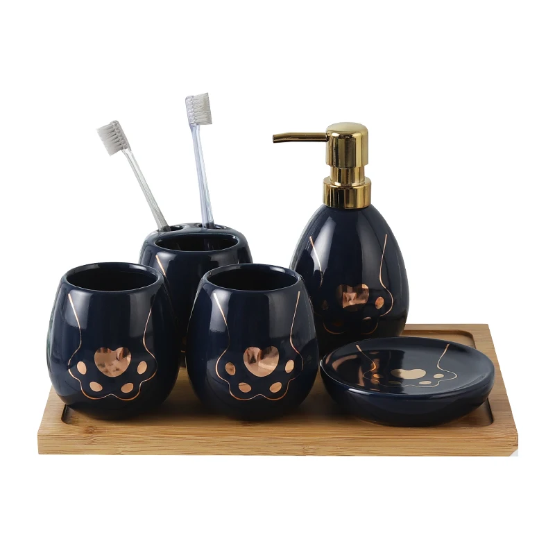 Nordic ceramic five-piece bathroom products Simple five-piece wedding bath set Bathroom ceramic set Melamine bamboo tray
Nordic ceramic five-piece bathroom products Simple five-piece wedding bath set Bathroom ceramic set Melamine bamboo tray