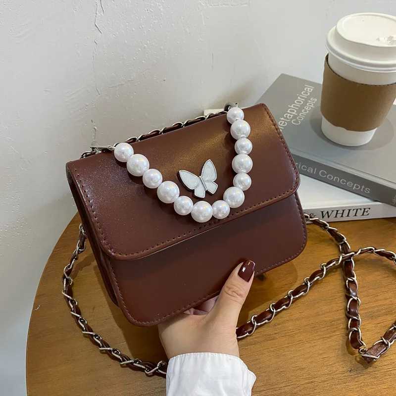 New Arrival Women's Crossbody Bag for 2021 Pearl Chain Butterfly Pendant Female's Shoulder Bag Stylish Solid Lady's Handbag
New Arrival Women's Crossbody Bag for 2021 Pearl Chain Butterfly Pendant Female's Shoulder Bag Stylish Solid Lady's Handbag