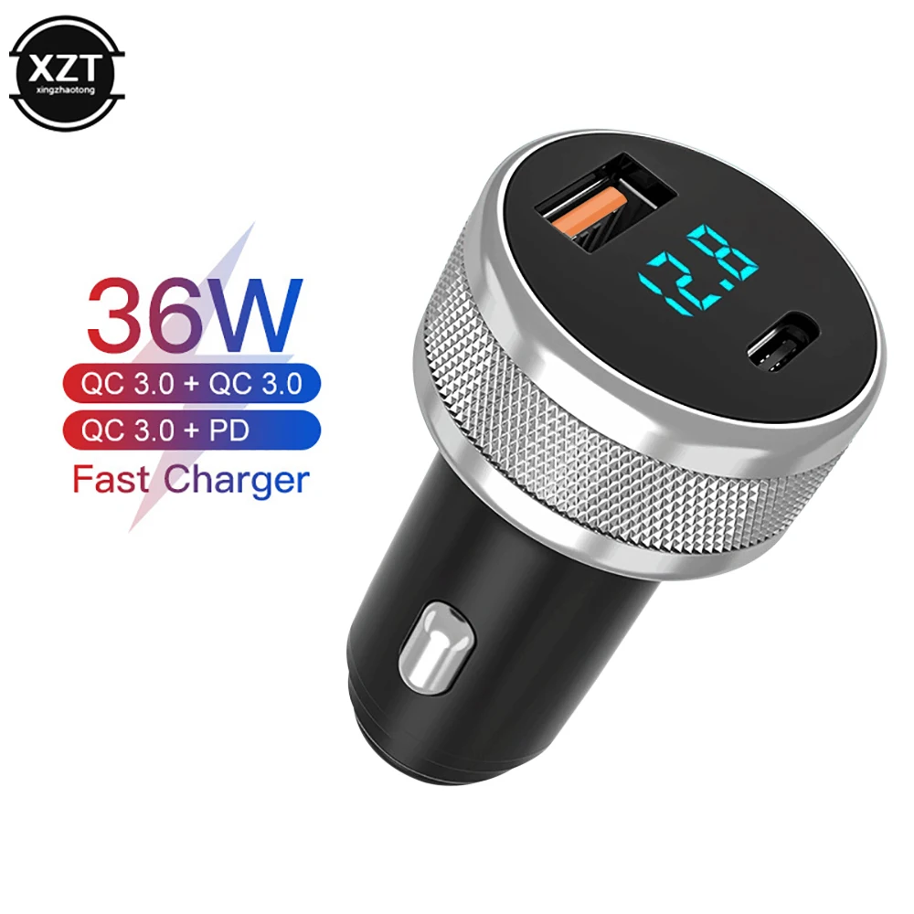 Автомобильное зарядное устройство USB для iphone 12 11 36 Вт быстрая зарядка 3 0 Xiaomi Auto Type C