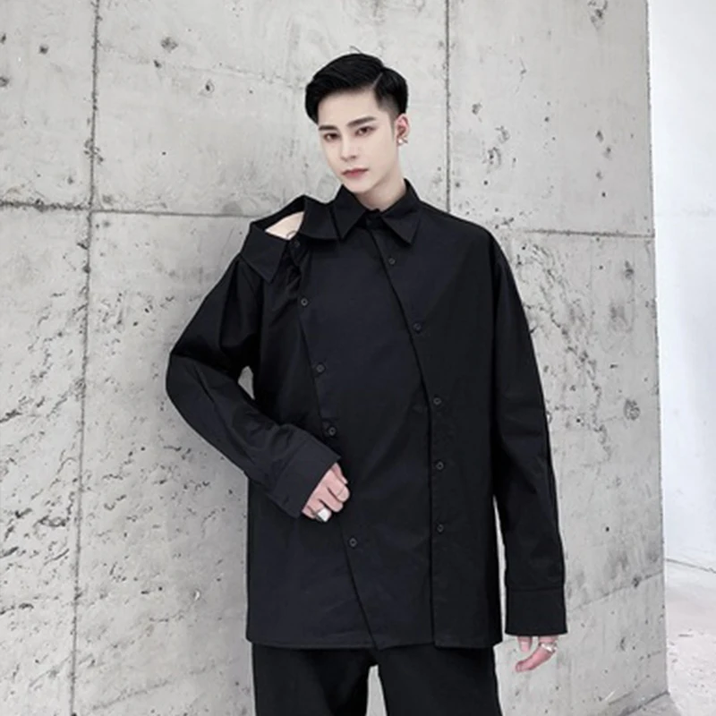 New Dark series of unusual asymmetrical long-sleeved shirt runway style personality double-collared design sense shirtwaist man
New Dark series of unusual asymmetrical long-sleeved shirt runway style personality double-collared design sense shirtwaist man