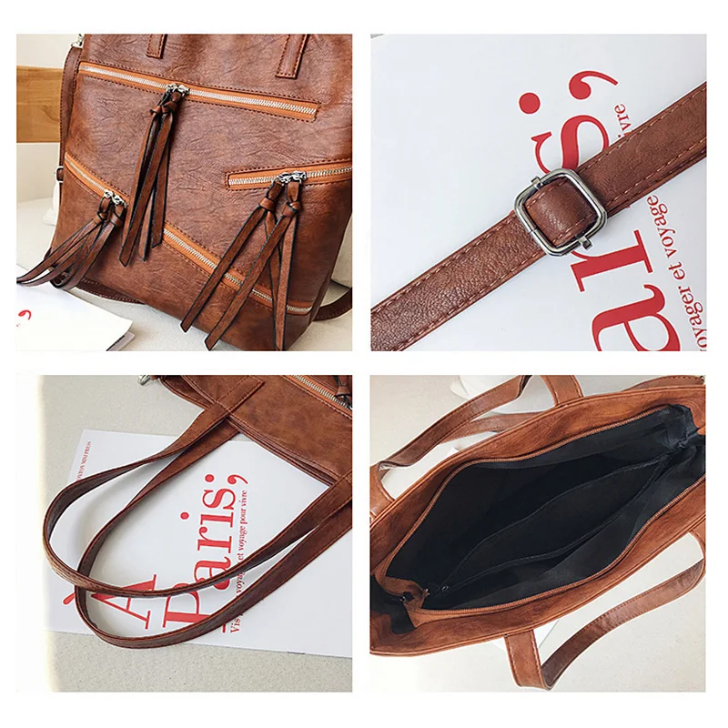 Vintage Tassel Top-handle Bags Women Handbags Designer Women Leather Shoulder Bags Women Casual Tote 2019 Bolsos Feminina Bag
Vintage Tassel Top-handle Bags Women Handbags Designer Women Leather Shoulder Bags Women Casual Tote 2019 Bolsos Feminina Bag