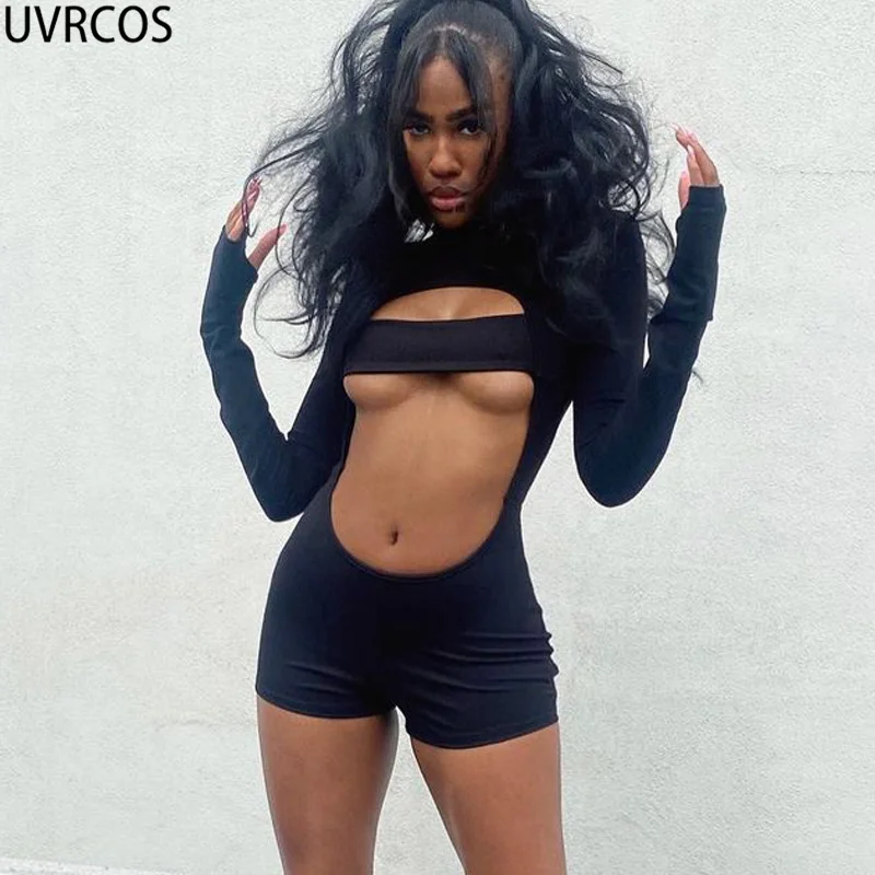 UVRCOS Combinaison Femme Women Rompers Sexy Cut Out Slim Playsuits Fashion Long Sleeve Turtleneck Sexy Club Slim Jumpsuits-short
UVRCOS Combinaison Femme Women Rompers Sexy Cut Out Slim Playsuits Fashion Long Sleeve Turtleneck Sexy Club Slim Jumpsuits-short