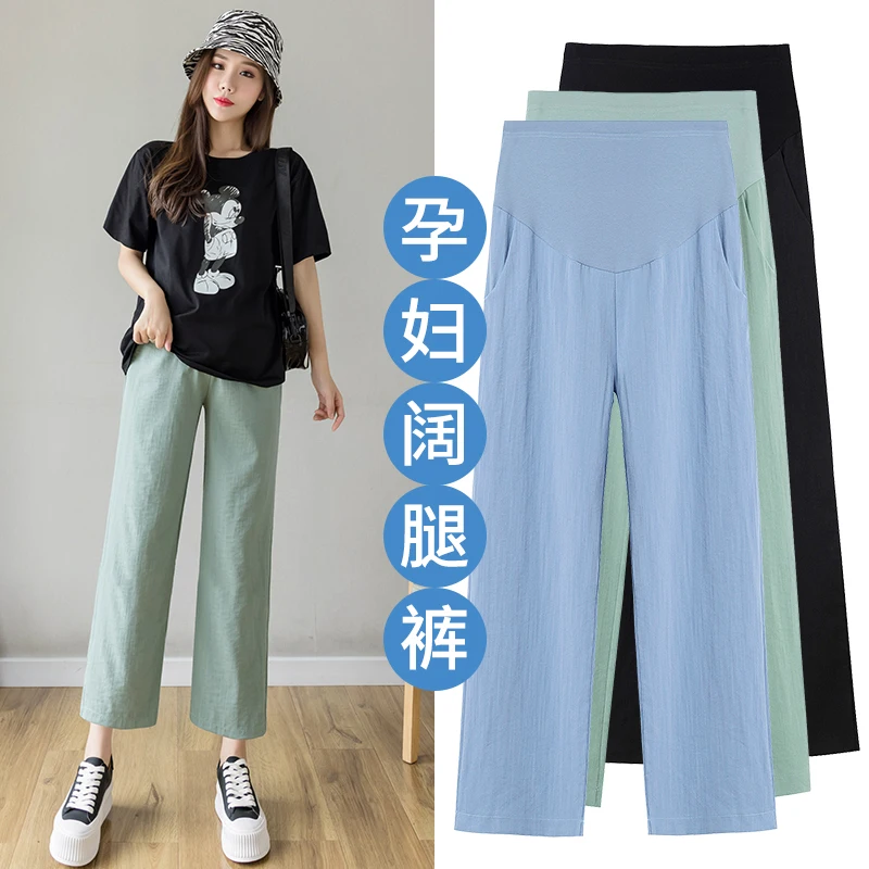 998# Summer Thin Ice Feel Maternity Straight Pants 9/10 Length Elastic Waist Belly Loose Clothes for Pregnant Women Pregnancy
998# Summer Thin Ice Feel Maternity Straight Pants 9/10 Length Elastic Waist Belly Loose Clothes for Pregnant Women Pregnancy