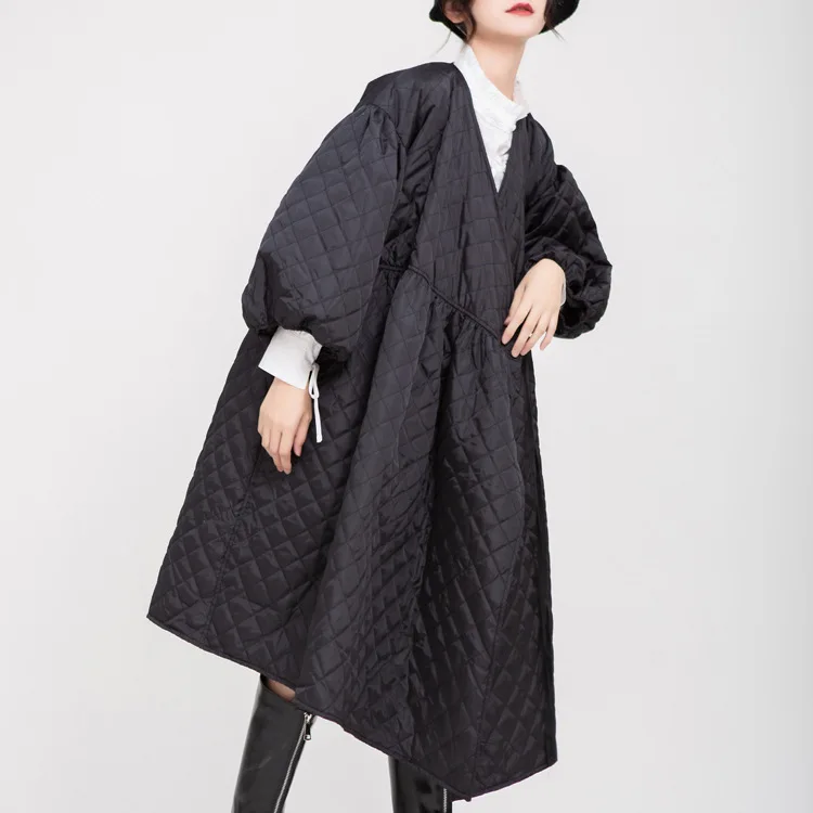 2021 winter new women's three-quarter sleeve thin padded jacket Korean Retro Lantern Sleeve Diamond Embossed Long Coat
2021 winter new women's three-quarter sleeve thin padded jacket Korean Retro Lantern Sleeve Diamond Embossed Long Coat