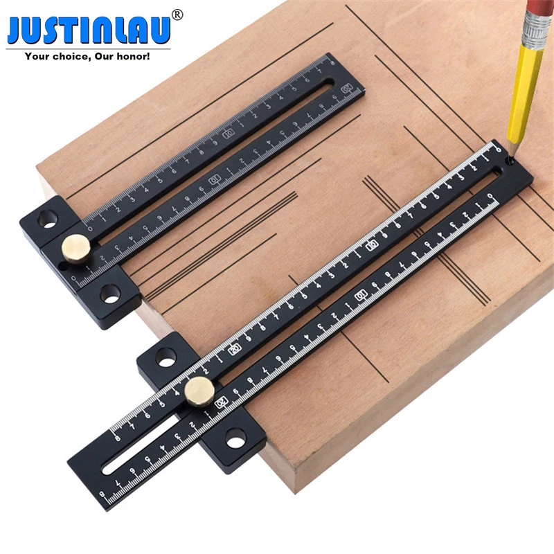 JUSTINALU Woodworking scribe ruler 180 / 280mm metric aluminum alloy T-shaped ruler limit scriber ruler woodworking DIY tool
JUSTINALU Woodworking scribe ruler 180 / 280mm metric aluminum alloy T-shaped ruler limit scriber ruler woodworking DIY tool