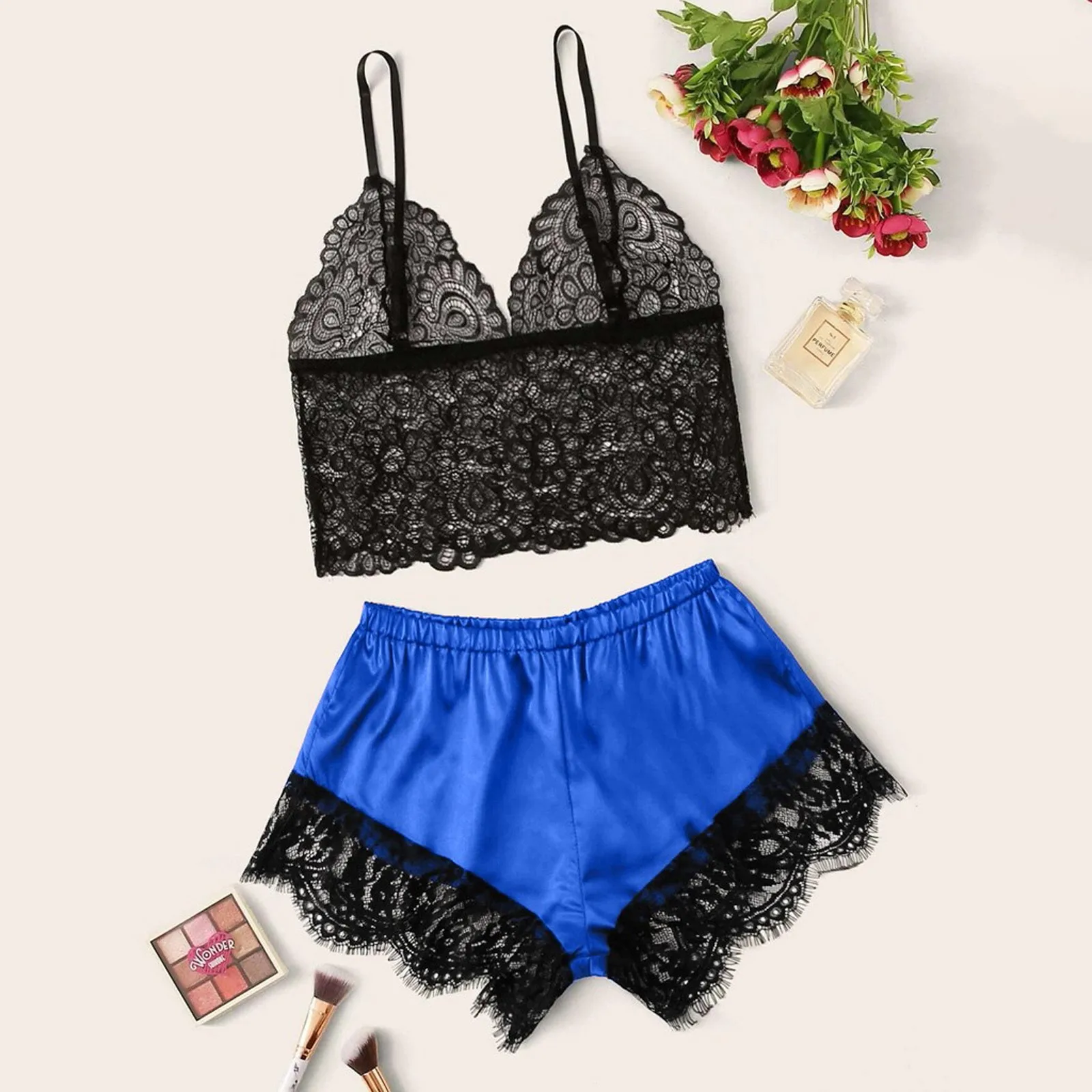2 Piece Women's Pajamas Sets New Sexy Lingerie Set Satin Silk Lace Sleepwear Fashion Female Nightwear Comfortable Strap Pyjamas
2 Piece Women's Pajamas Sets New Sexy Lingerie Set Satin Silk Lace Sleepwear Fashion Female Nightwear Comfortable Strap Pyjamas