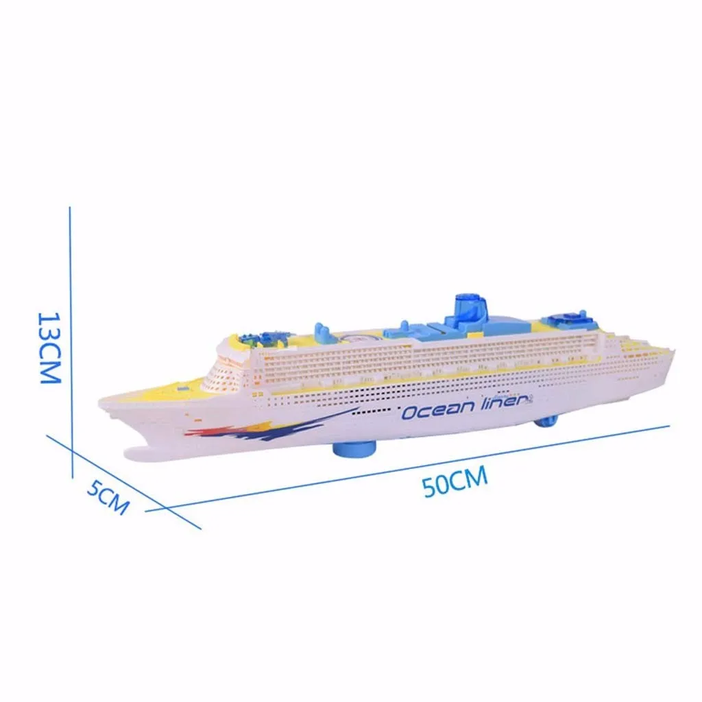 Ocean Liner Ship Boat Electric Toy Flash LED Lights Whistling Sounds goes Around and Changes Directions on Contact Kids Toys
Ocean Liner Ship Boat Electric Toy Flash LED Lights Whistling Sounds goes Around and Changes Directions on Contact Kids Toys