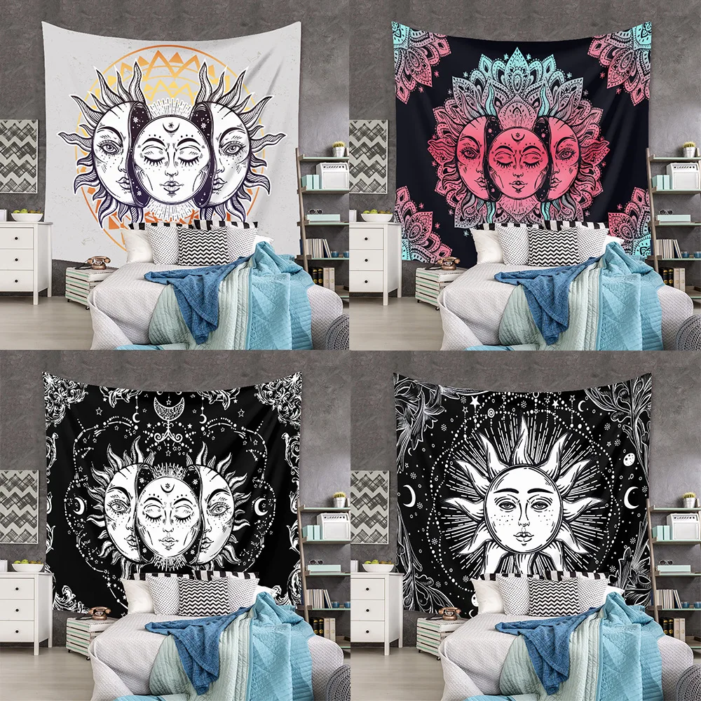 Психоделический гобелен с принтом лица, хиппи, Настенный декор в стиле бохо, настенный гобелен с мандалой, украшение для стен 
Психоделический гобелен с принтом лица, хиппи, Настенный декор в стиле бохо, настенный гобелен с мандалой, украшение для стен