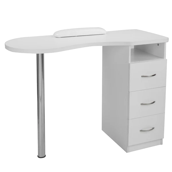 MDF Certification With PU Universal Wheel, Stainless Steel, Three Drawers, Manicure Table With Hand Pillow White Computer Desk
MDF Certification With PU Universal Wheel, Stainless Steel, Three Drawers, Manicure Table With Hand Pillow White Computer Desk
