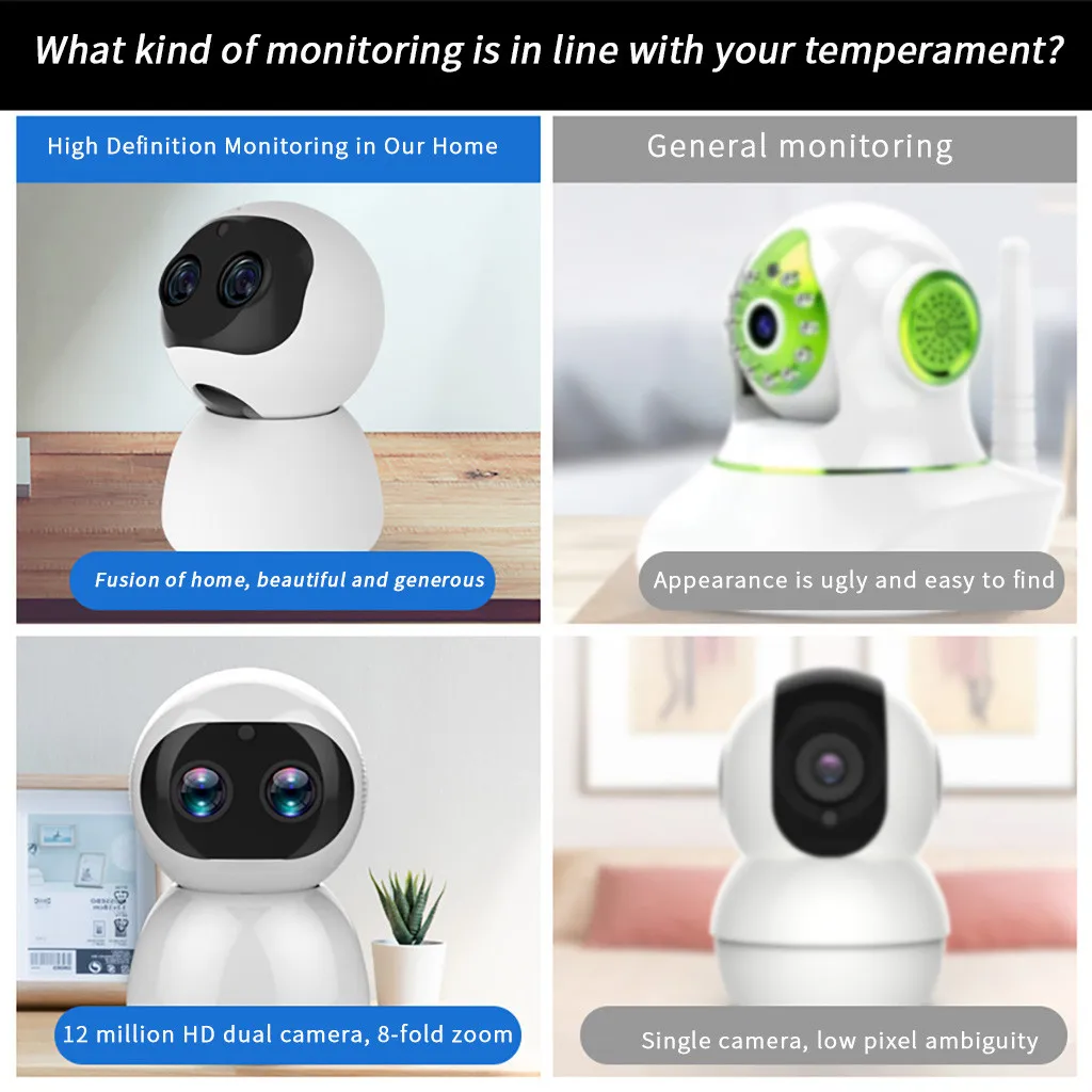 Wireless 1080P 8MP WiFi IP Dual Lens Zoom Camera CCTV Security PTZ Camcorder Z827
Wireless 1080P 8MP WiFi IP Dual Lens Zoom Camera CCTV Security PTZ Camcorder Z827