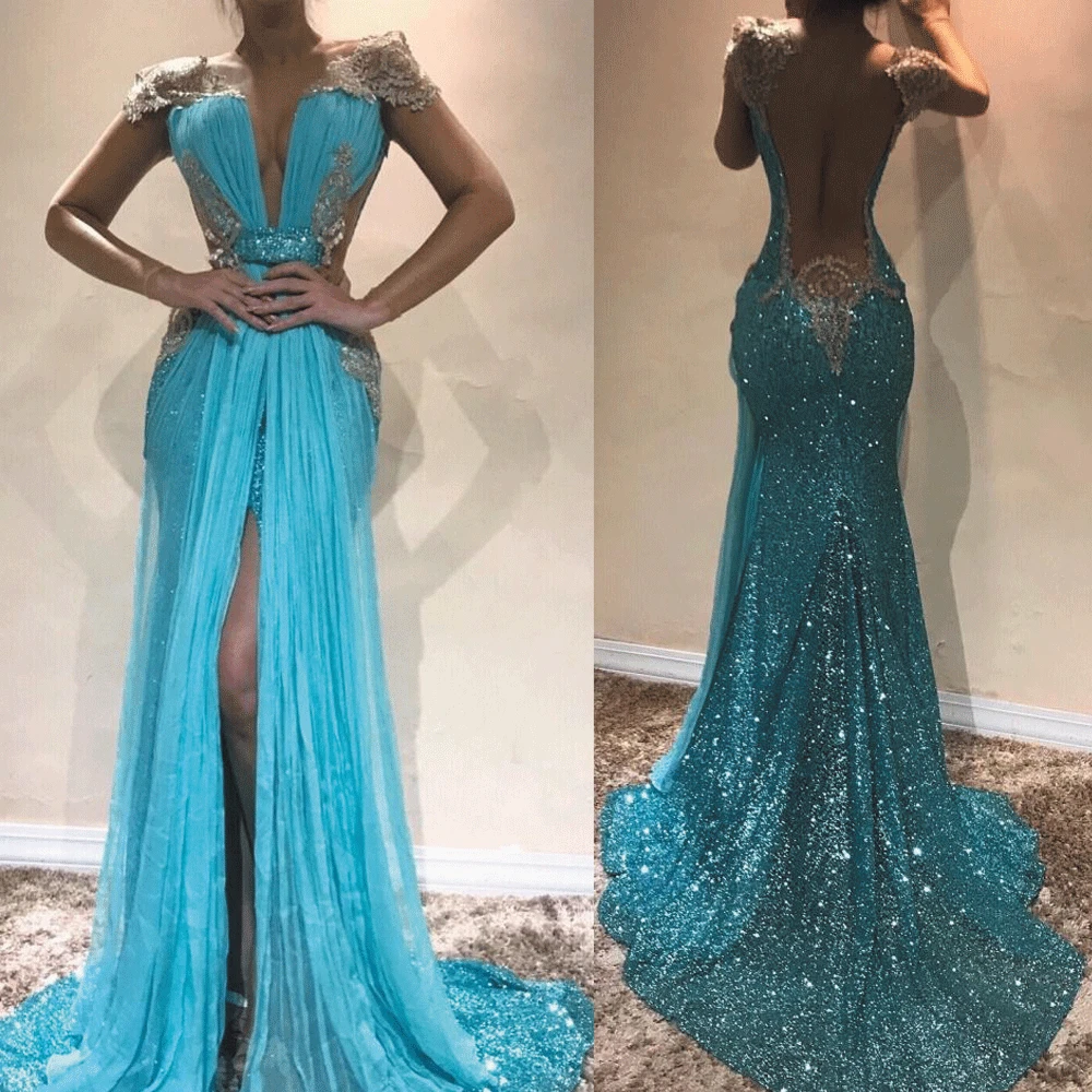 SuperKimJo Sparkly Evening Dresses Long Vestidos De Fiesta De Noche Blue Mermaid Beaded Lace Applique Evening Gowns
SuperKimJo Sparkly Evening Dresses Long Vestidos De Fiesta De Noche Blue Mermaid Beaded Lace Applique Evening Gowns
