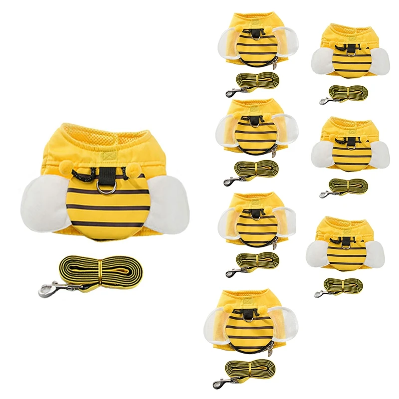Милый желтый жилет с Пчелкой, нагрудный ремень, Тяговый ремень, рюкзак с крыльями, дизайн, удобные товары для домашних животных для маленьки... 
Милый желтый жилет с Пчелкой, нагрудный ремень, Тяговый ремень, рюкзак с крыльями, дизайн, удобные товары для домашних животных для маленьки...