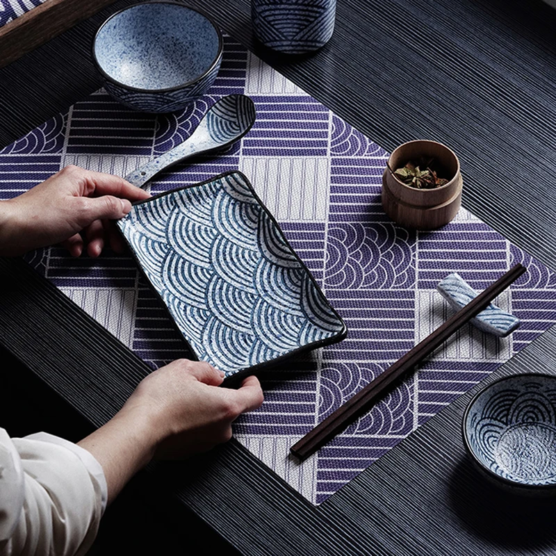 pvc heat insulation table mat Japanese restaurant table mat waterproof, anti-skid, oil-proof, anti-scald bowl mat, home dining m
pvc heat insulation table mat Japanese restaurant table mat waterproof, anti-skid, oil-proof, anti-scald bowl mat, home dining m
