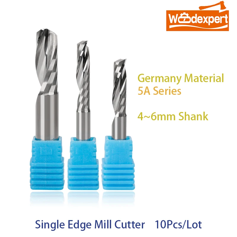 10PCS 4/5/6mm CNC Router Bits End Mill Flat Nose 1/Single Flute Spiral Upcut Tungsten Edge Milling Cutter for Wood Acrylic ABS
10PCS 4/5/6mm CNC Router Bits End Mill Flat Nose 1/Single Flute Spiral Upcut Tungsten Edge Milling Cutter for Wood Acrylic ABS