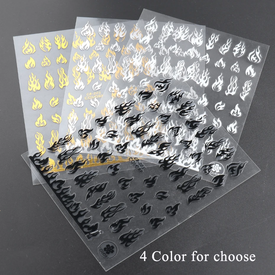 3D Holographic Fire Flame Nail Stickers Slider Gold Black Summer Manicure Decals DIY Nail Art Decorations Decor Tool GLCB205
3D Holographic Fire Flame Nail Stickers Slider Gold Black Summer Manicure Decals DIY Nail Art Decorations Decor Tool GLCB205