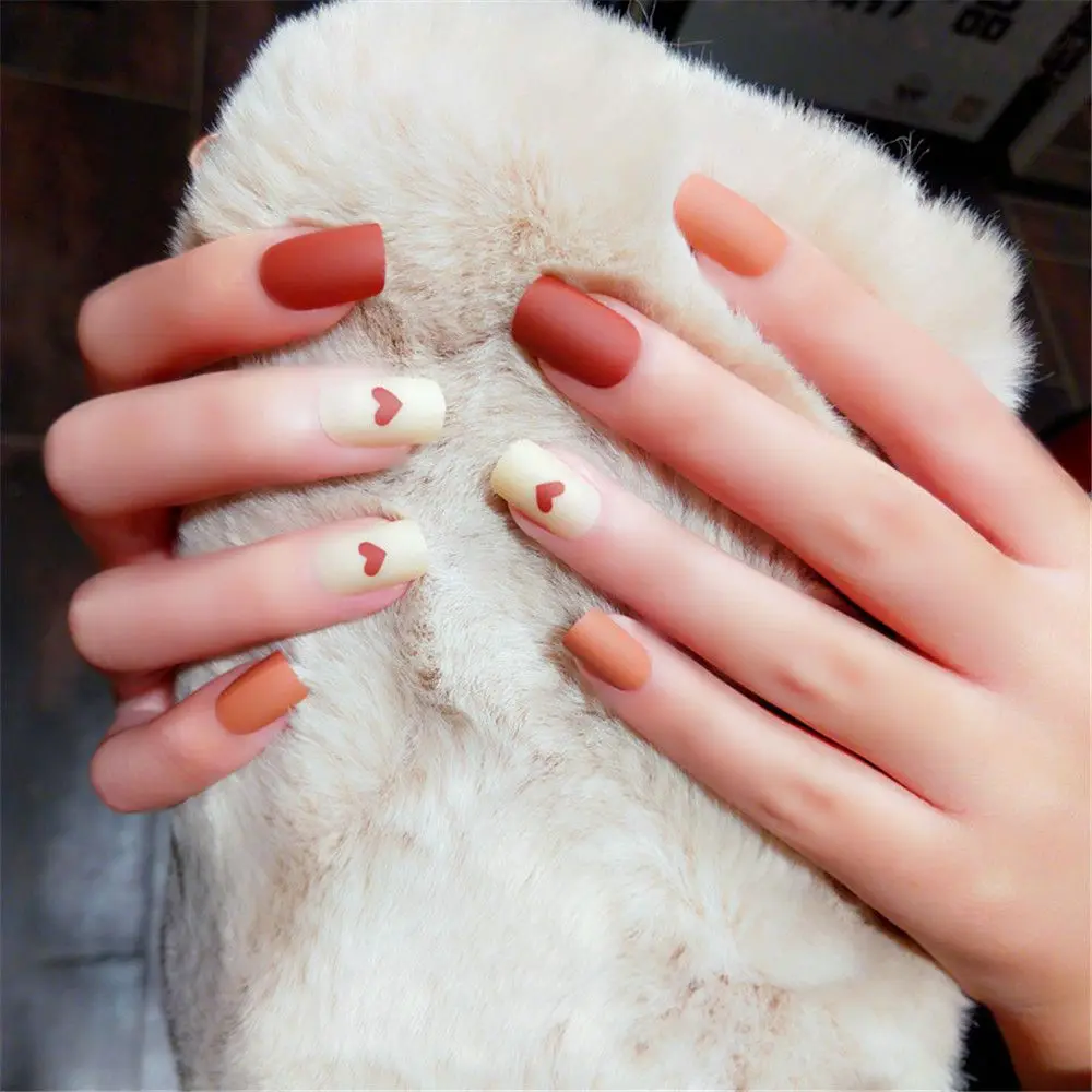 24pcs Beauty Full Cover Love Heart Nail Art Matte False Nails Artificial Fake Nail
24pcs Beauty Full Cover Love Heart Nail Art Matte False Nails Artificial Fake Nail
