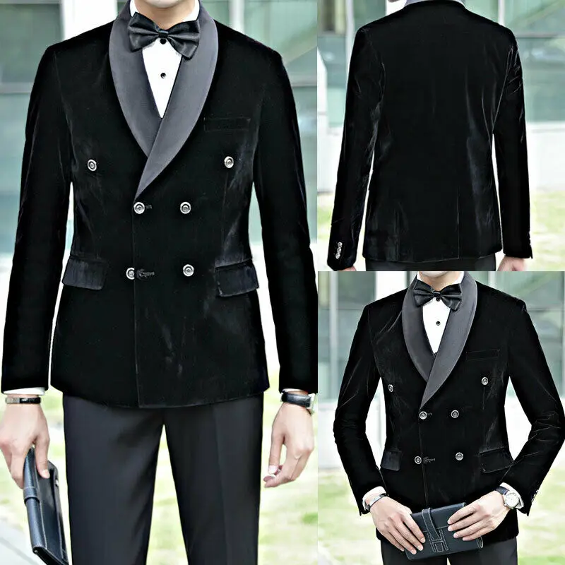 One Coat Black Men Suit Double Breasted Jacket Slim Fit Velvet Best Man Groom Party Tuxedo Groom Suits For Men Wedding 2020
One Coat Black Men Suit Double Breasted Jacket Slim Fit Velvet Best Man Groom Party Tuxedo Groom Suits For Men Wedding 2020