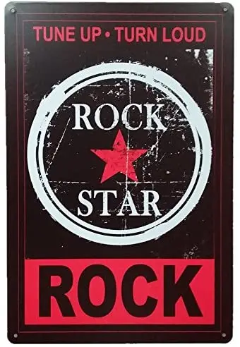FOEMXIEN Rock Star;Tin Sign Wall Retro Metal Bar Pub Poster Metal 11.87.9in
FOEMXIEN Rock Star;Tin Sign Wall Retro Metal Bar Pub Poster Metal 11.87.9in