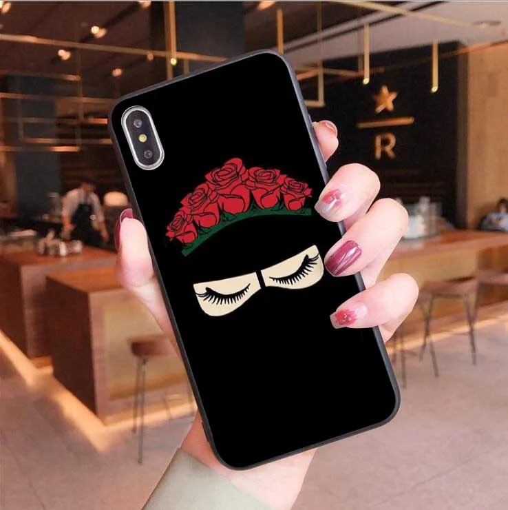 For iPhone X XS MAX XR Muslim girl eye Case 11 Pro 6 6S 7 8 Plus black Soft silicone Cover Phone |