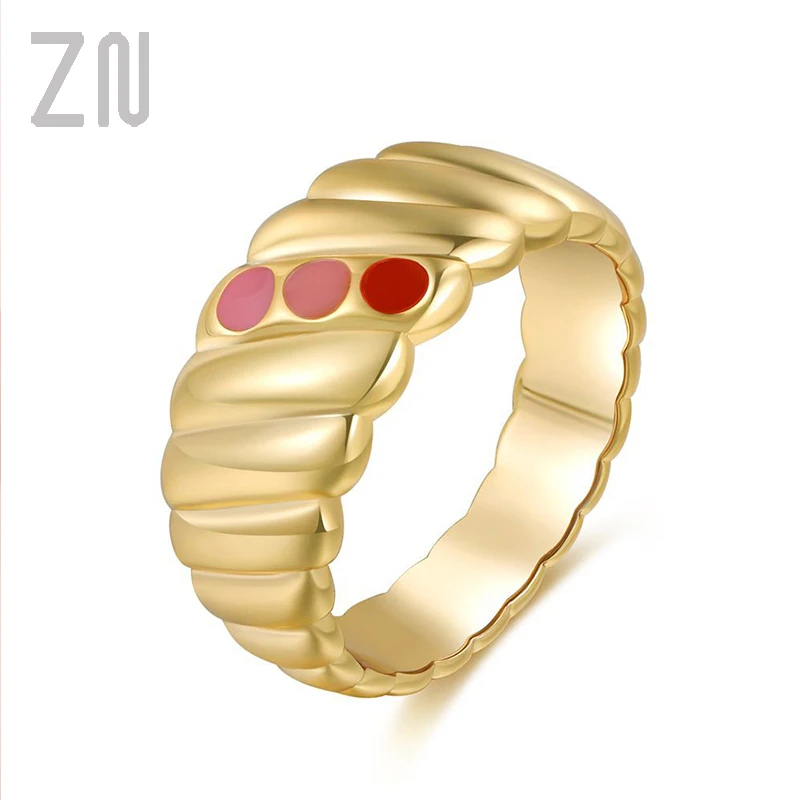 ZN Trendy INS Style Dripping oil Croissant Twist Thread Finger Rings For Women Girls Fashion Creative Jewelry Accessories Gifts
ZN Trendy INS Style Dripping oil Croissant Twist Thread Finger Rings For Women Girls Fashion Creative Jewelry Accessories Gifts