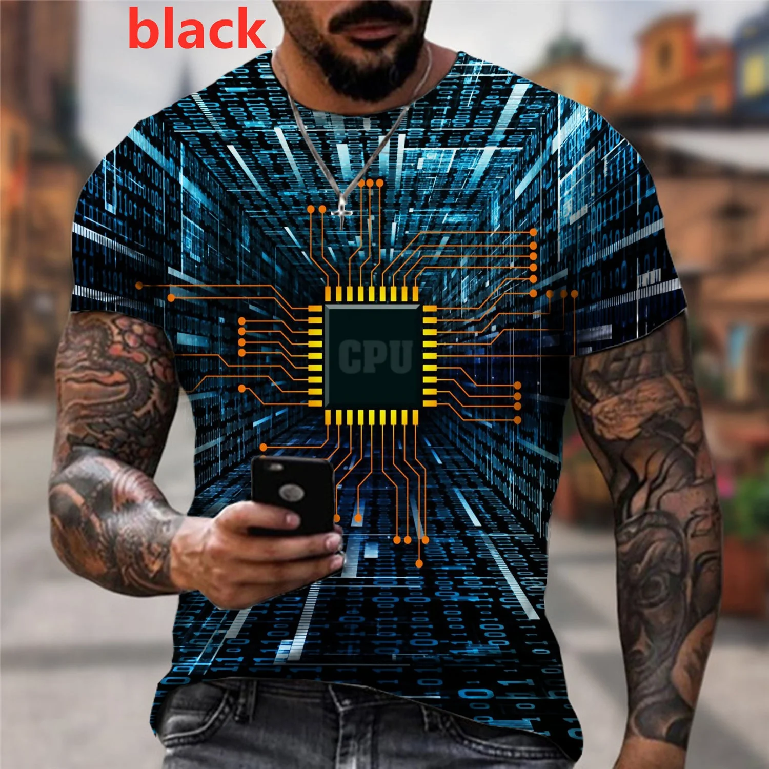 Personality Fashion Cpu Mainboard Printed T-shirts Mechanical Short Sleeved Punk Rock Tee Shirts
Personality Fashion Cpu Mainboard Printed T-shirts Mechanical Short Sleeved Punk Rock Tee Shirts