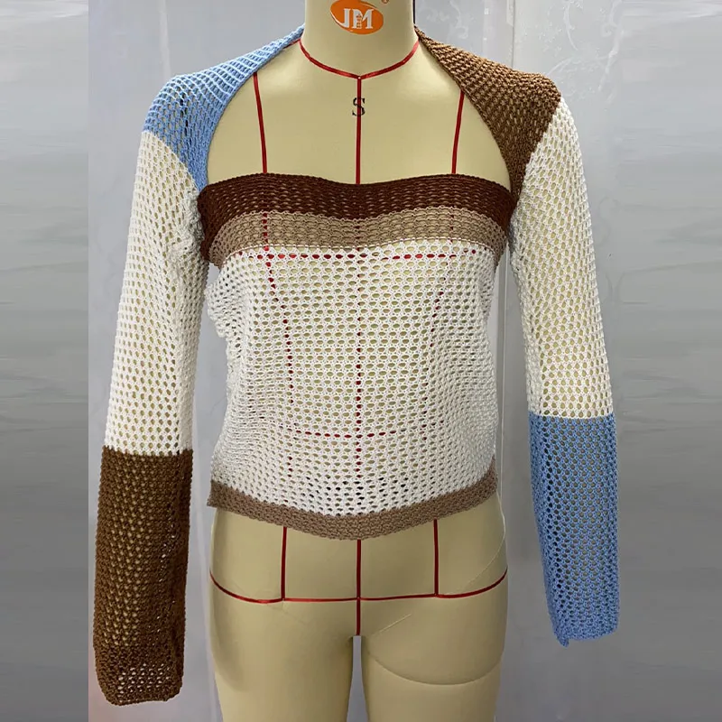 Square Collar Women's Sweater Long Sleeve Knit Pullovers 2021 Autumn Patchwork Hollow Out Short Sweaters Ladies Fashion Top
Square Collar Women's Sweater Long Sleeve Knit Pullovers 2021 Autumn Patchwork Hollow Out Short Sweaters Ladies Fashion Top