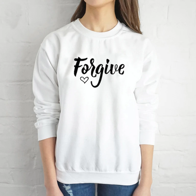 Forgive women fashion casual funny slogan heart graphic religion Hipster Christian Bible baptism sweatshirt vintage tops- L289
Forgive women fashion casual funny slogan heart graphic religion Hipster Christian Bible baptism sweatshirt vintage tops- L289