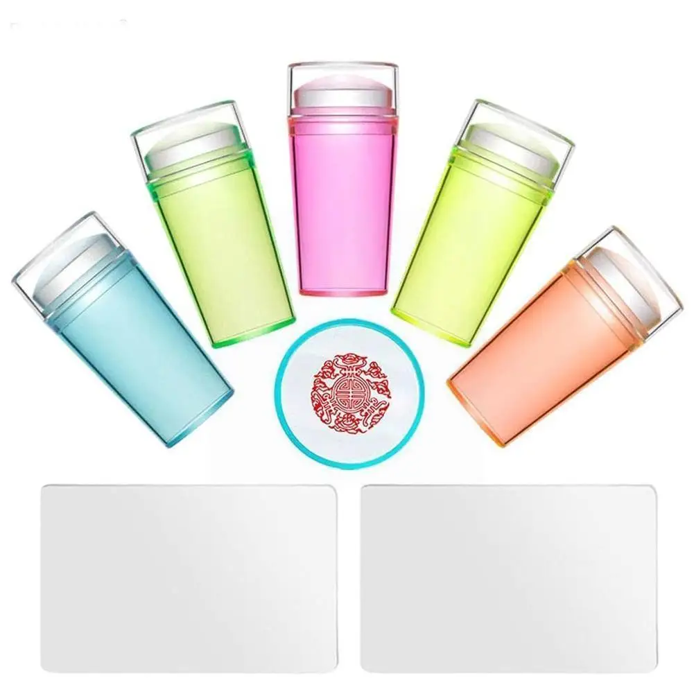 Silicone Nail Art Stamp Kit Women Fingernail Stamping Template Print Jelly Fluorescent Stamper Decoration Polish Scraper M1l4
Silicone Nail Art Stamp Kit Women Fingernail Stamping Template Print Jelly Fluorescent Stamper Decoration Polish Scraper M1l4