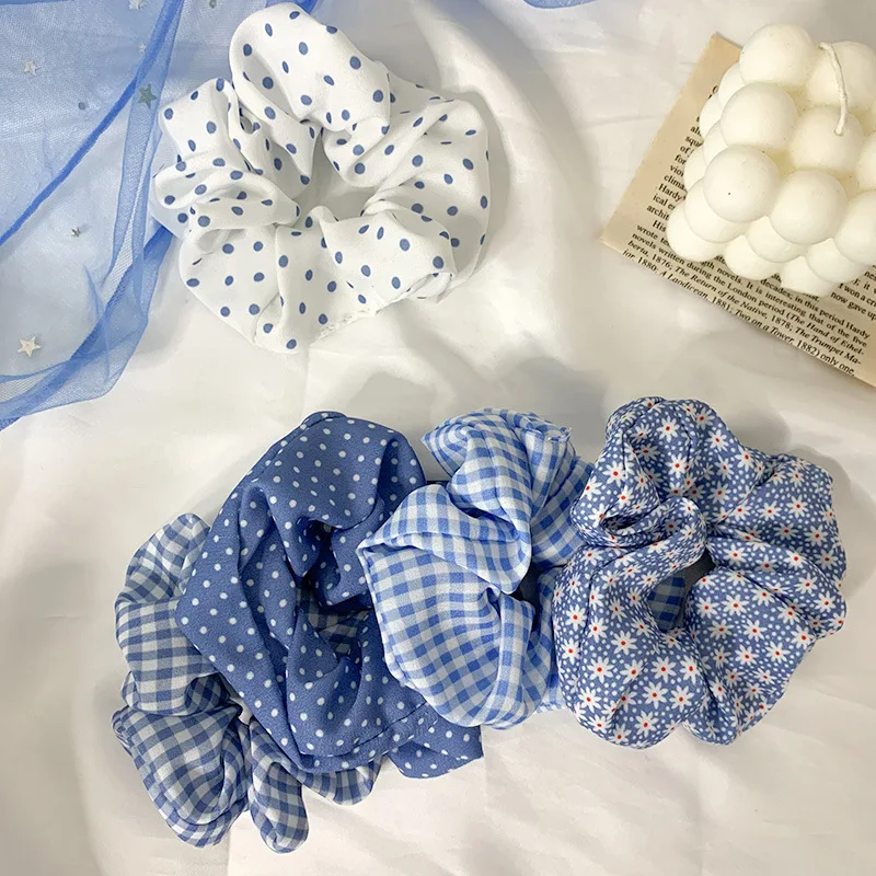 Blue Hair Tie Rope Sweet Floral Ring Large Intestine Ring Head Hair Rope with Dot Hair Accessories
Blue Hair Tie Rope Sweet Floral Ring Large Intestine Ring Head Hair Rope with Dot Hair Accessories