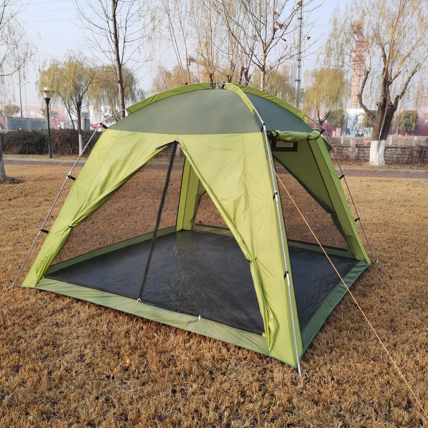 палатка туристическая двухслойная шатер для кемпинга 4 местная отдыха на природе