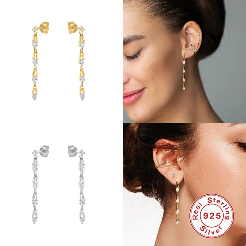 Aide 925 Sterling Silver Waterdrop Zircon Chain Tassel Drop Earrings For Women Party Luxury Dainty Shiny Crystal Dangle Earring
Aide 925 Sterling Silver Waterdrop Zircon Chain Tassel Drop Earrings For Women Party Luxury Dainty Shiny Crystal Dangle Earring
