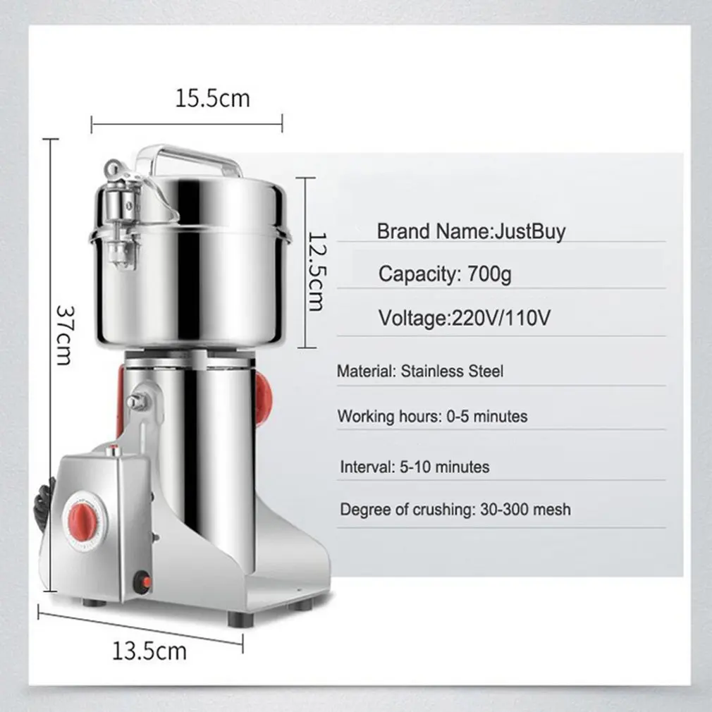 800A Grains Spices Hebals Cereals Coffee Dry Food Grinder Mill Grinding Machine Gristmill Home Medicine Flour Powder Crusher
800A Grains Spices Hebals Cereals Coffee Dry Food Grinder Mill Grinding Machine Gristmill Home Medicine Flour Powder Crusher