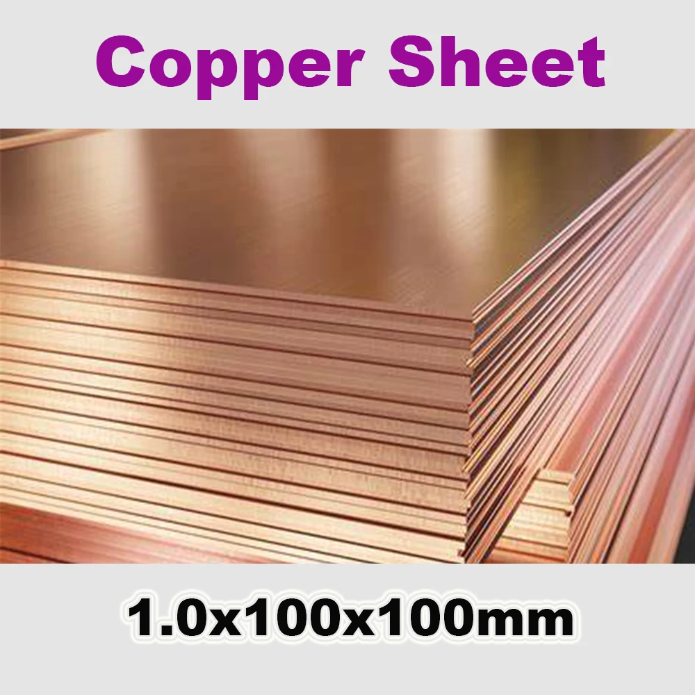 T2 Copper Sheet 1.0x100x100mm High Pure 99.9% Cu Tablets Strip Shim Thermal Pad Copper Plate DIY Material Metal Laser Cutting
T2 Copper Sheet 1.0x100x100mm High Pure 99.9% Cu Tablets Strip Shim Thermal Pad Copper Plate DIY Material Metal Laser Cutting