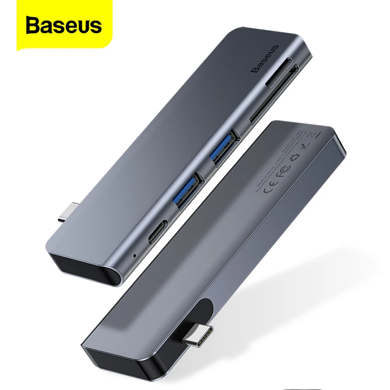 USB концентратор Baseus с C на 3 0 устройство для чтения SD/TF карт PD зарядки Тип