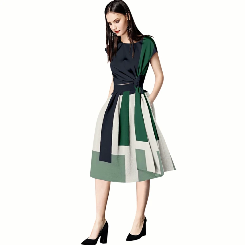 Designer New Fashion High Quality Summer Casual Party Workplace Bowknot Top Color Half Skirt Vintage Elegant Chic Women's Sets
Designer New Fashion High Quality Summer Casual Party Workplace Bowknot Top Color Half Skirt Vintage Elegant Chic Women's Sets