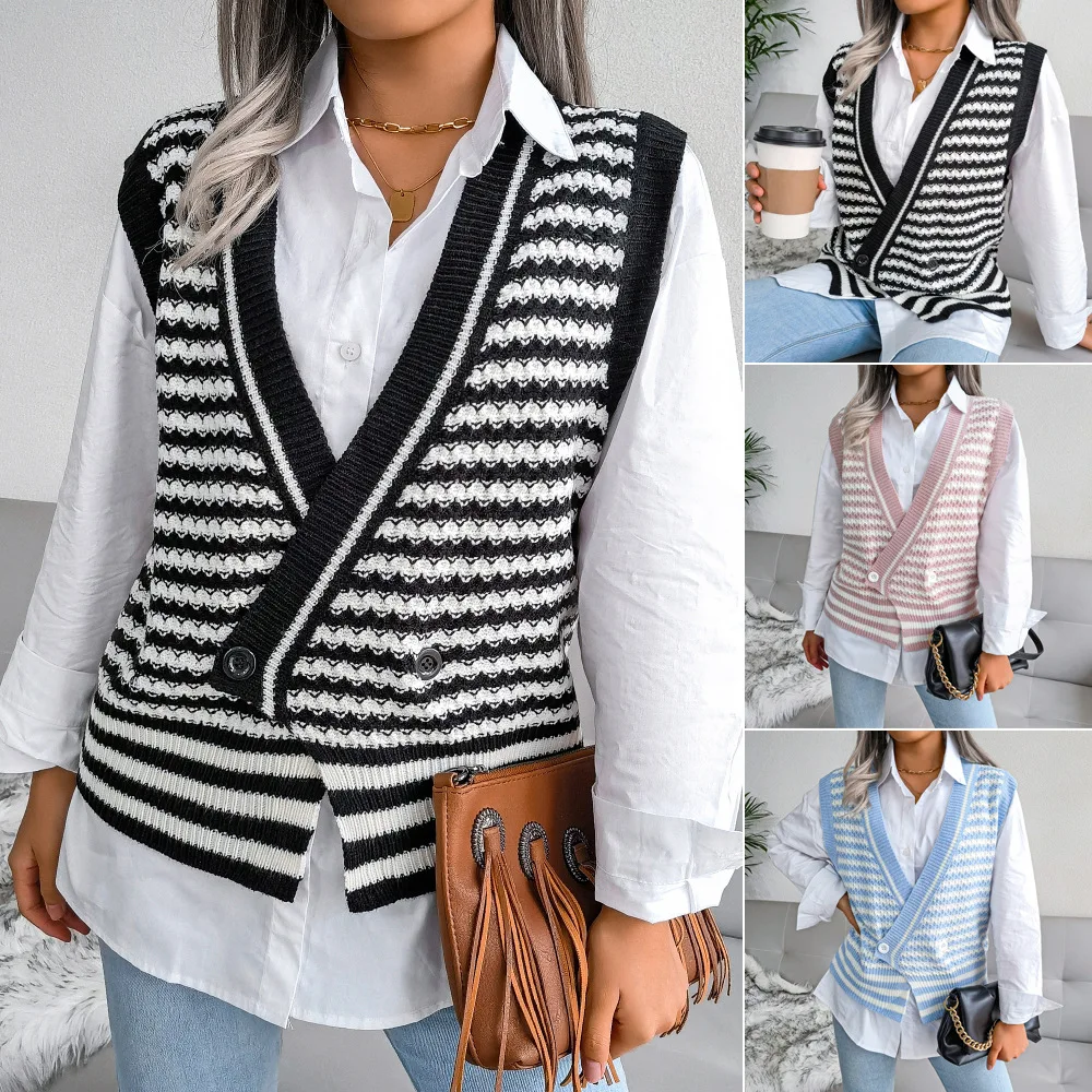 sweater vest women striped casual knitted cardigan vest women's top winter autumn streetwear sweaters
sweater vest women striped casual knitted cardigan vest women's top winter autumn streetwear sweaters