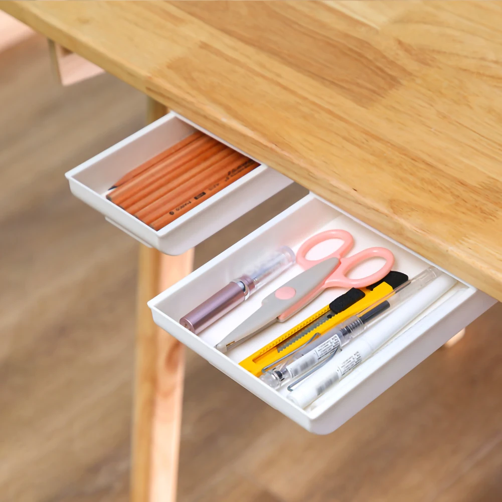 Self-Adhesive Under Desk Drawer Makeup Organizer Desktop Sundries Storage Box School Stationery Supplies Pencil Tray Pen Holder
Self-Adhesive Under Desk Drawer Makeup Organizer Desktop Sundries Storage Box School Stationery Supplies Pencil Tray Pen Holder