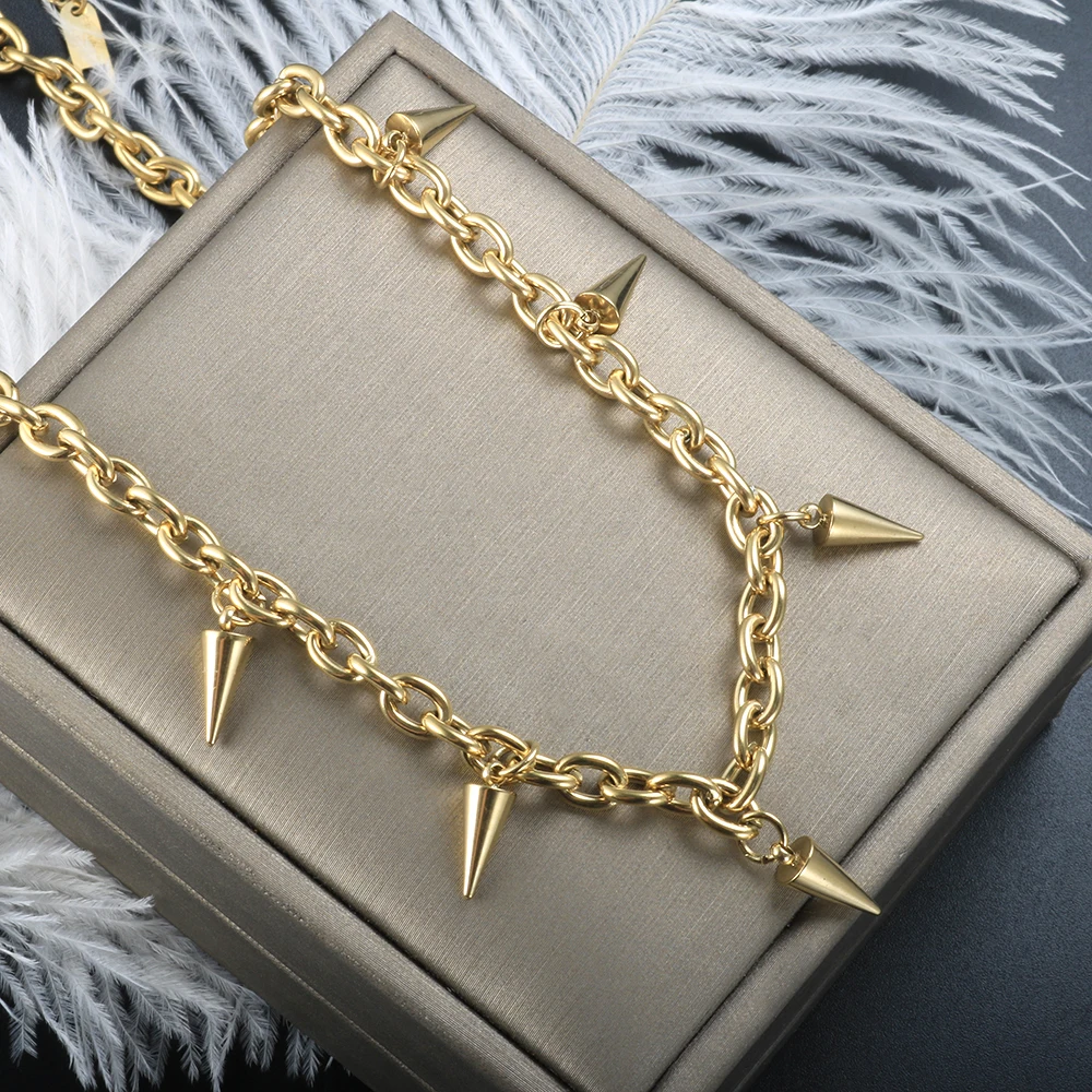 ZMFashion Hip Hop Grunge Willow Nail Pendant Titanium Steel Chain Necklace Ladies Men Straps Stainless Jewelry On The Neck 2021
ZMFashion Hip Hop Grunge Willow Nail Pendant Titanium Steel Chain Necklace Ladies Men Straps Stainless Jewelry On The Neck 2021
