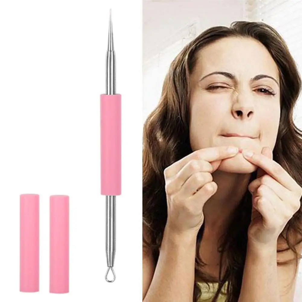 Double Head Facial Acne Remover Needle Steel Silicone Blackhead Pimple Blemish Extractor Removal Tool Skin Care 1 PC
Double Head Facial Acne Remover Needle Steel Silicone Blackhead Pimple Blemish Extractor Removal Tool Skin Care 1 PC