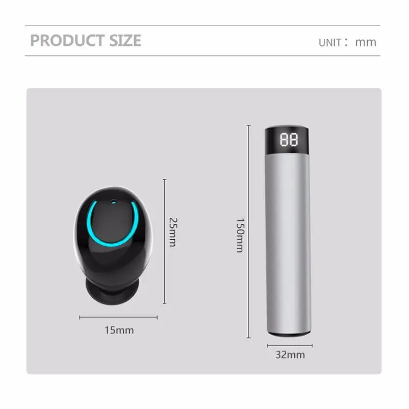 2600mAh Bluetooth Earphone CVC8.0 Noise Reduction LED Earpieces Waterproof IPX5 Wireless Earbuds for Xiaomi Samsung Huawei Apple
2600mAh Bluetooth Earphone CVC8.0 Noise Reduction LED Earpieces Waterproof IPX5 Wireless Earbuds for Xiaomi Samsung Huawei Apple
