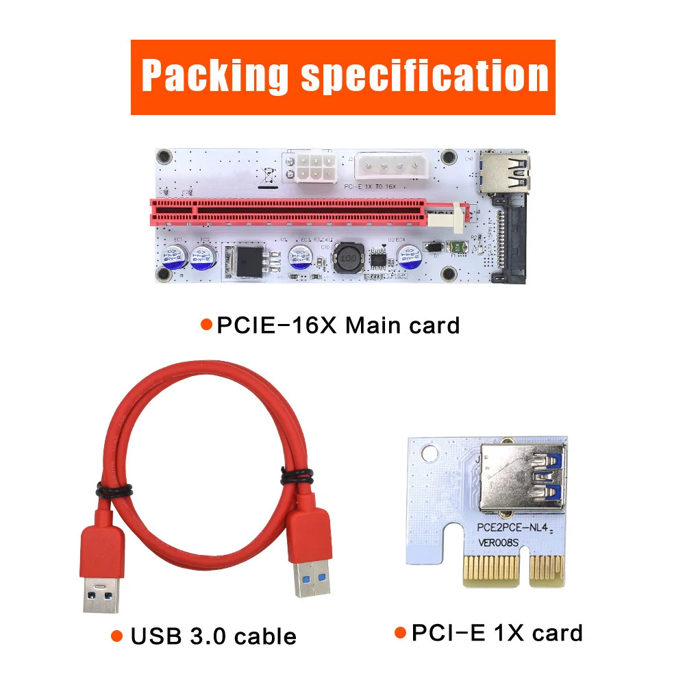 1 Set USB 3.0 PCI-E 1X To 16X Extender Riser Card Adapter Cables GPU 4PIN/6PIN/SATA Reduces Motherboard Burden
1 Set USB 3.0 PCI-E 1X To 16X Extender Riser Card Adapter Cables GPU 4PIN/6PIN/SATA Reduces Motherboard Burden