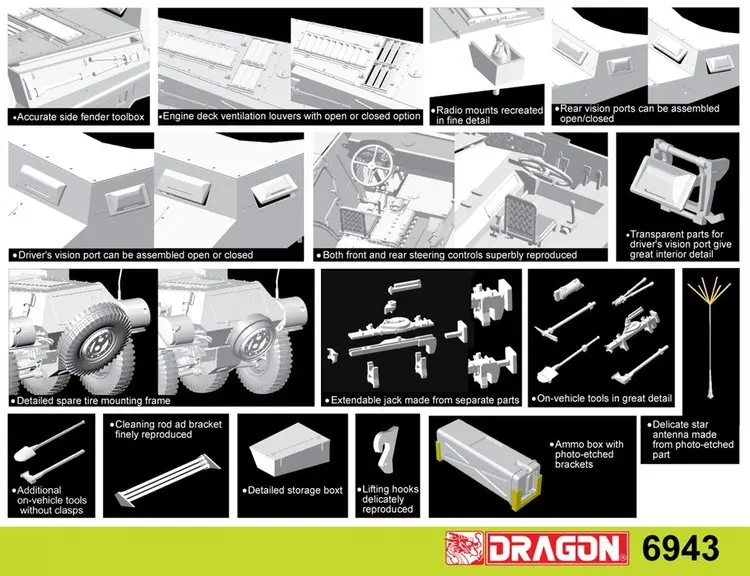 DRAGON 6943 1/35 German Sd.Kfz.234/2 PUMA 8 Wheel Armored Vehicle Display Children Toy Plastic Assembly Building Model Kit
DRAGON 6943 1/35 German Sd.Kfz.234/2 PUMA 8 Wheel Armored Vehicle Display Children Toy Plastic Assembly Building Model Kit