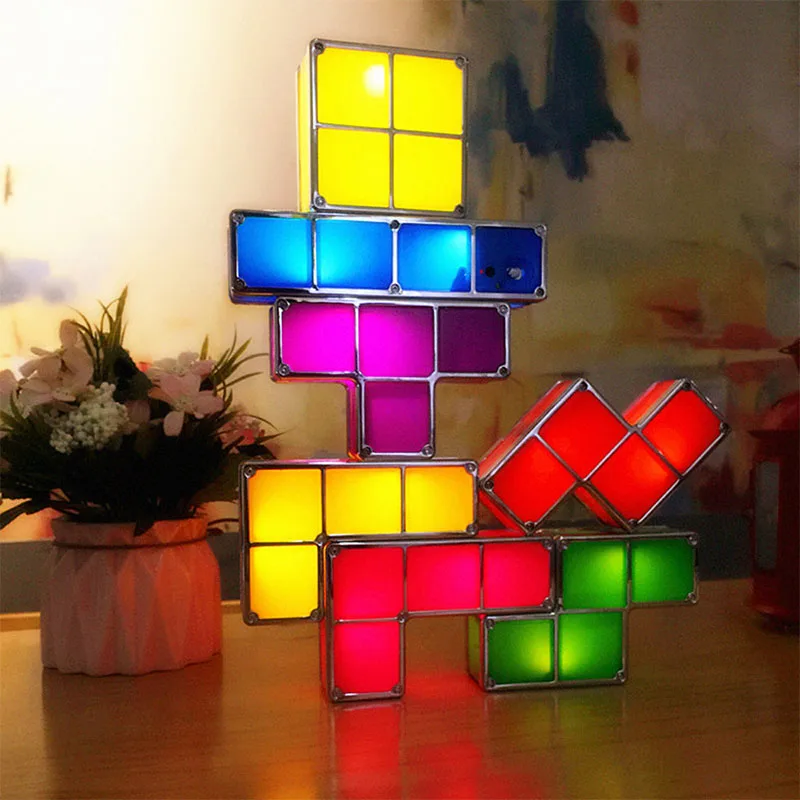 DIY Tetris Puzzle Lights Stackable Night Light LED Desk Lamp 7PCS Magic Blocks Puzzles Toy Induction Interlocking Lamps 3D Gift
DIY Tetris Puzzle Lights Stackable Night Light LED Desk Lamp 7PCS Magic Blocks Puzzles Toy Induction Interlocking Lamps 3D Gift