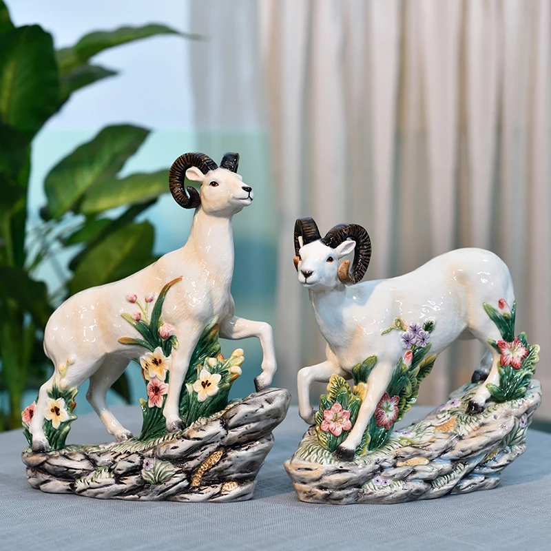 Ceramic Sheep Sculpture Home Decor Crafts Room Decoration Objects Goat Statue Porcelain Animal Figurines Wine Cabinet Ornaments
Ceramic Sheep Sculpture Home Decor Crafts Room Decoration Objects Goat Statue Porcelain Animal Figurines Wine Cabinet Ornaments