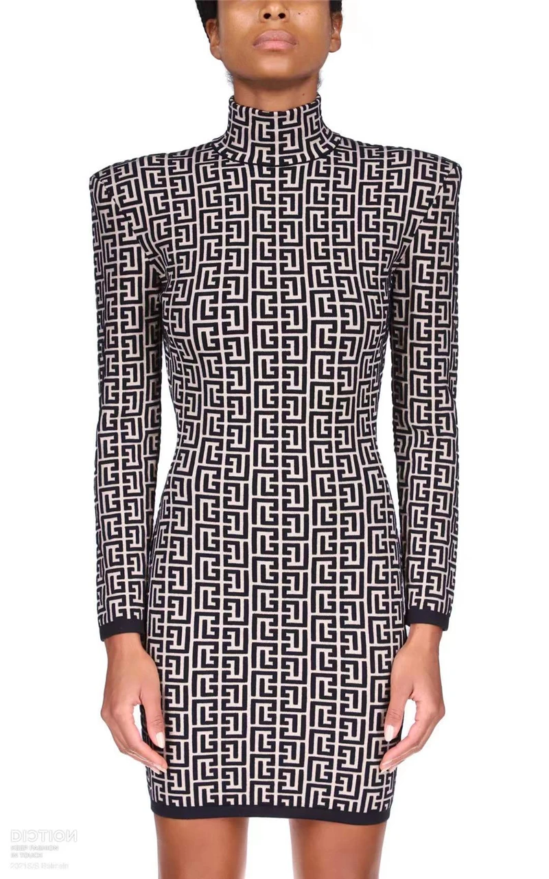 Rayon Bandage Dress Jacquard Long Sleeve Round Neck Black Bodycon Women Dress Evening Party Dress
Rayon Bandage Dress Jacquard Long Sleeve Round Neck Black Bodycon Women Dress Evening Party Dress