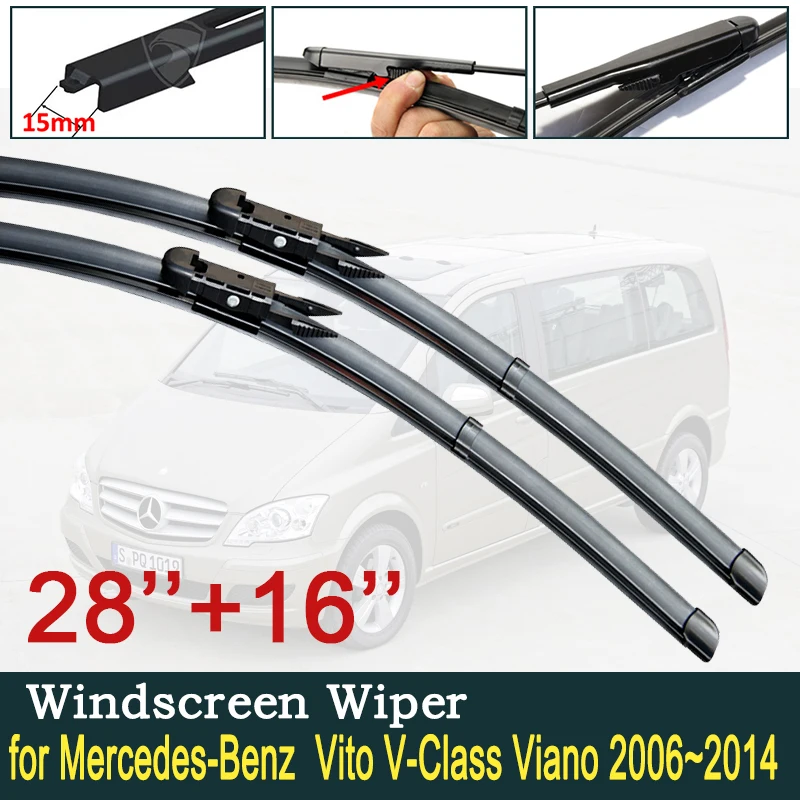 

for Mercedes Benz Vito V-Class Viano Valente Metris W639 2006~2014 Car Wiper Blades Windscreen Wipers Car Accessories 2007 2008