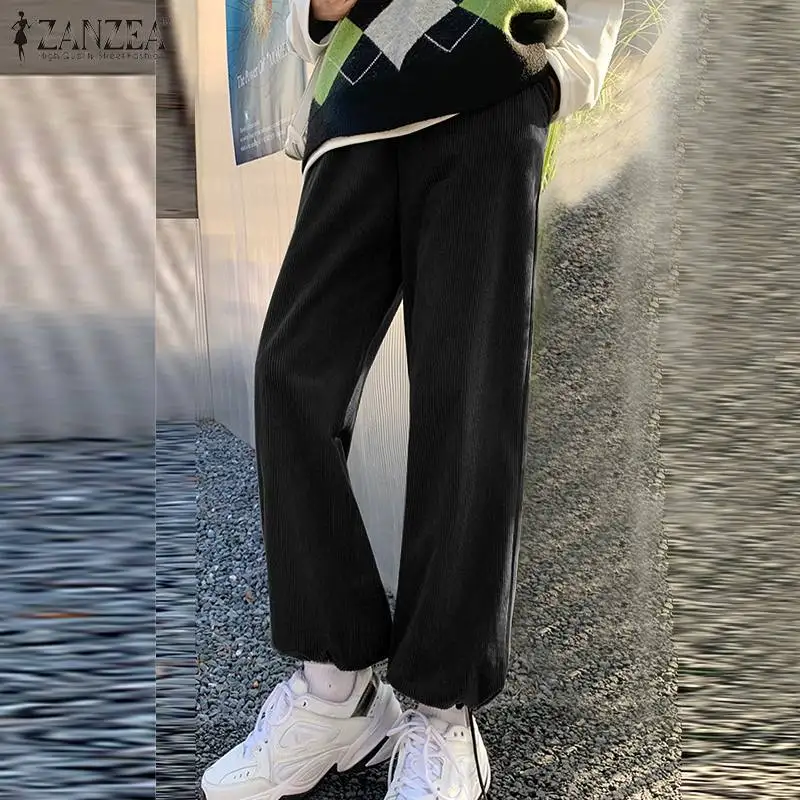 2022 Autumn High Elastic Waist Palazzo ZANZEA Corduroy Wide Leg Pants Women Vintage Solid Pantalon Female OL Casual Long Trouser
2022 Autumn High Elastic Waist Palazzo ZANZEA Corduroy Wide Leg Pants Women Vintage Solid Pantalon Female OL Casual Long Trouser